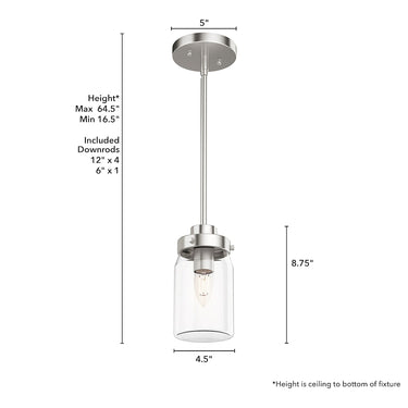 Hunter Lighting 1900-HL1 Devon Park 1 Light Mini Pendant 7