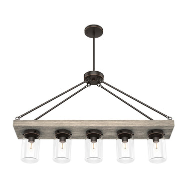 Hunter Lighting 1900-HL2 Devon Park 5 Light Linear Chandelier 2