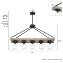 Hunter Lighting 1900-HL2 Devon Park 5 Light Linear Chandelier 16