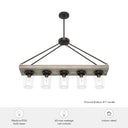 Hunter Lighting 1900-HL2 Devon Park 5 Light Linear Chandelier 17