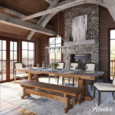 Hunter Lighting 1900-HL2 Devon Park 5 Light Linear Chandelier 5