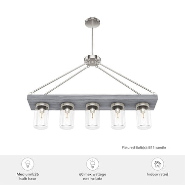 Hunter Lighting 1900-HL2 Devon Park 5 Light Linear Chandelier 8