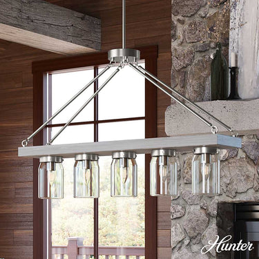 Hunter Lighting 1900-HL2 Devon Park 5 Light Linear Chandelier 3