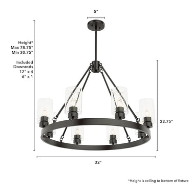 Hunter Lighting 1901 Hartland 8 Light Chandelier 14