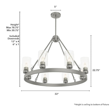 Hunter Lighting 1901 Hartland 8 Light Chandelier 7