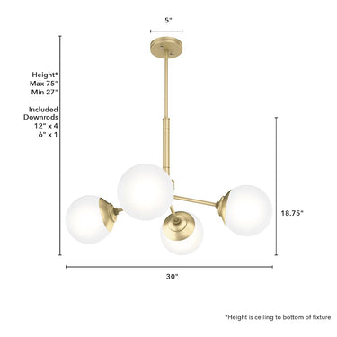 Hunter Lighting 1901-HL Hepburn 4 Light Chandelier 15