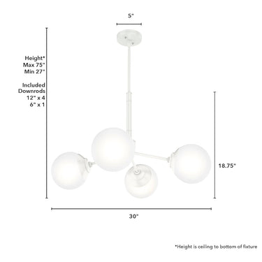 Hunter Lighting 1901-HL Hepburn 4 Light Chandelier 7