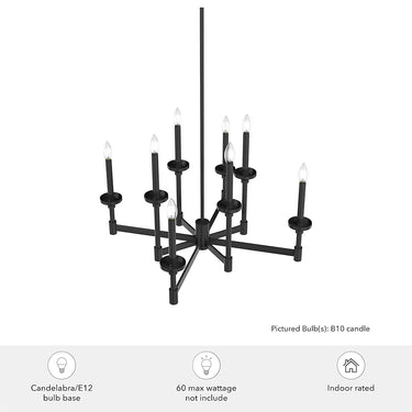 Hunter Lighting 1905 Briargrove 2-Tier 8 Light Chandelier 5