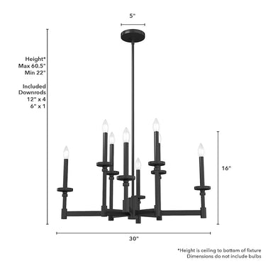 Hunter Lighting 1905 Briargrove 2-Tier 8 Light Chandelier 7