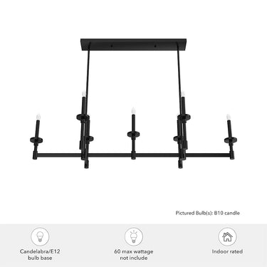 Hunter Lighting 1905-HL Donelson 7 Light Linear Chandelier 15