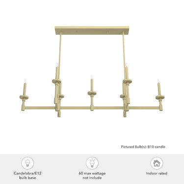 Hunter Lighting 1905-HL Donelson 7 Light Linear Chandelier 6