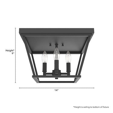 Hunter Lighting 1907-HL Laurel Ridge 4 Light Flush Mount 10