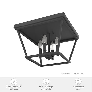 Hunter Lighting 1907-HL Laurel Ridge 4 Light Flush Mount 11