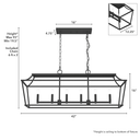 Hunter Lighting 1907 Laurel Ridge 6 Light Linear Chandelier 14