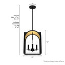 Hunter Lighting 1908 Dukestown 4 Light Lantern Pendant 12 inch 5