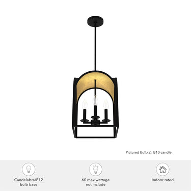 Hunter Lighting 1908 Dukestown 4 Light Lantern Pendant 12 inch 6