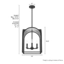 Hunter Lighting 1908-HL Dukestown 4 Light Lantern Pendant 15 in 14