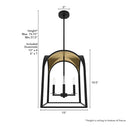 Hunter Lighting 1908-HL Dukestown 4 Light Lantern Pendant 15 in 5
