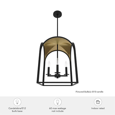Hunter Lighting 1908-HL Dukestown 4 Light Lantern Pendant 15 in 6