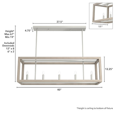 Hunter Lighting 1909-HL3 Squire Manor 5 Light Linear Chandelier 5