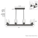 Hunter Lighting 191-HL Hartland 8 Light Linear Chandelier 14