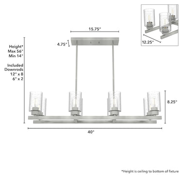 Hunter Lighting 191-HL Hartland 8 Light Linear Chandelier 5