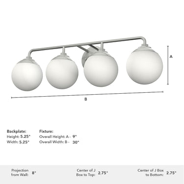 Hunter Lighting 191-HL1 Hepburn 4 Light Vanity 13