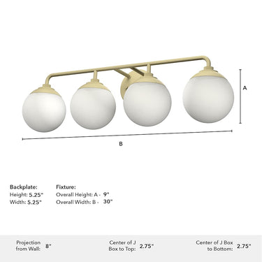 Hunter Lighting 191-HL1 Hepburn 4 Light Vanity 8