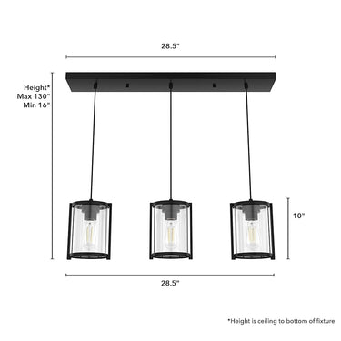 Hunter Lighting 1913 Astwood 3 Light Cluster Linear 13