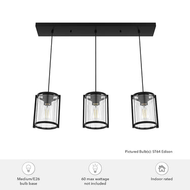 Hunter Lighting 1913 Astwood 3 Light Cluster Linear 14