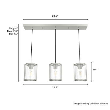 Hunter Lighting 1913 Astwood 3 Light Cluster Linear 8