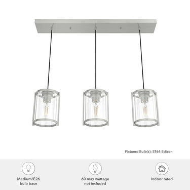 Hunter Lighting 1913 Astwood 3 Light Cluster Linear 3