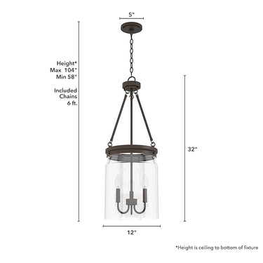 Hunter Lighting 1915 Devon Park 3 Light Pendant 15