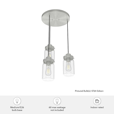 Hunter Lighting 1915-HL1 Devon Park 3 Light Cluster Round 3