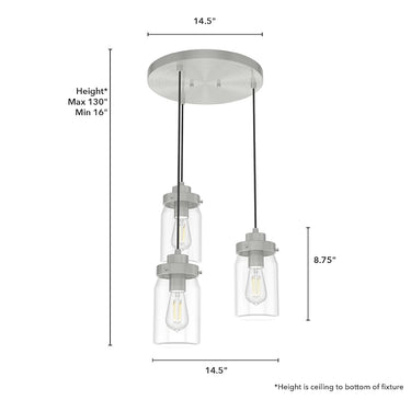 Hunter Lighting 1915-HL1 Devon Park 3 Light Cluster Round 7