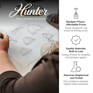 Hunter Lighting 1915-HL2 Devon Park 3 Light Flush Mount 4