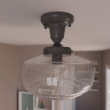 Hunter Lighting 1918 Saddle Creek Clear Seeded Glass 1 Light 10 Inch Pendant 13