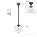 Hunter Lighting 1918 Saddle Creek Clear Seeded Glass 1 Light 10 Inch Pendant 15
