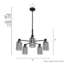 Hunter Lighting 1919-HL Lochmeade Clear Seeded Glass 5 Light Chandelier 16