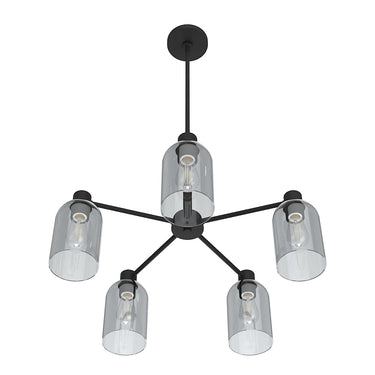 Hunter Lighting 1919-HL Lochmeade Clear Seeded Glass 5 Light Chandelier 19