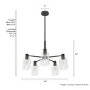 Hunter Lighting 1919-HL Lochmeade Clear Seeded Glass 5 Light Chandelier 24