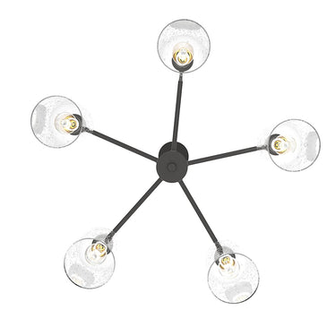Hunter Lighting 1919-HL Lochmeade Clear Seeded Glass 5 Light Chandelier 28