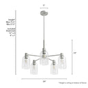 Hunter Lighting 1919-HL Lochmeade Clear Seeded Glass 5 Light Chandelier 8