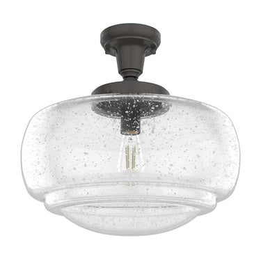 Hunter Lighting 1919-HL1 Saddle Creek Clear Seeded Glass 1 Light 16 Inch Pendant 17