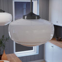 Hunter Lighting 1919-HL2 Saddle Creek Shiny Cased White Glass 1 Light 16 Inch Pendant 11