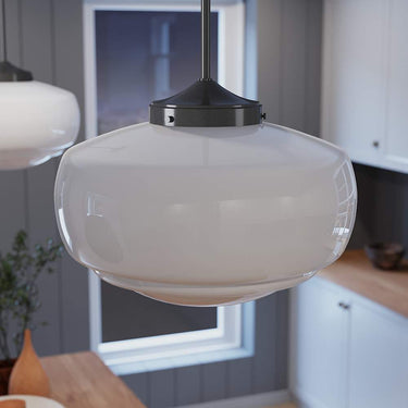 Hunter Lighting 1919-HL2 Saddle Creek Shiny Cased White Glass 1 Light 16 Inch Pendant 11