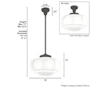 Hunter Lighting 1919-HL2 Saddle Creek Shiny Cased White Glass 1 Light 16 Inch Pendant 12