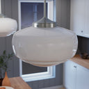 Hunter Lighting 1919-HL2 Saddle Creek Shiny Cased White Glass 1 Light 16 Inch Pendant 4