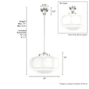 Hunter Lighting 1919-HL2 Saddle Creek Shiny Cased White Glass 1 Light 16 Inch Pendant 5