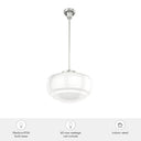 Hunter Lighting 1919-HL2 Saddle Creek Shiny Cased White Glass 1 Light 16 Inch Pendant 6